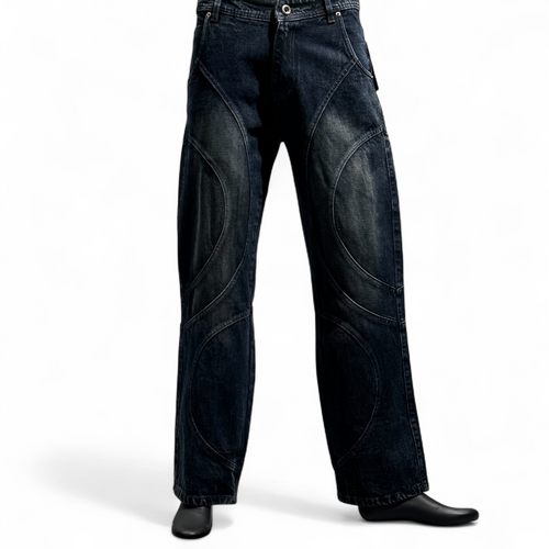 ECLIPSE PATTERN JEANS DOPEXDRIP