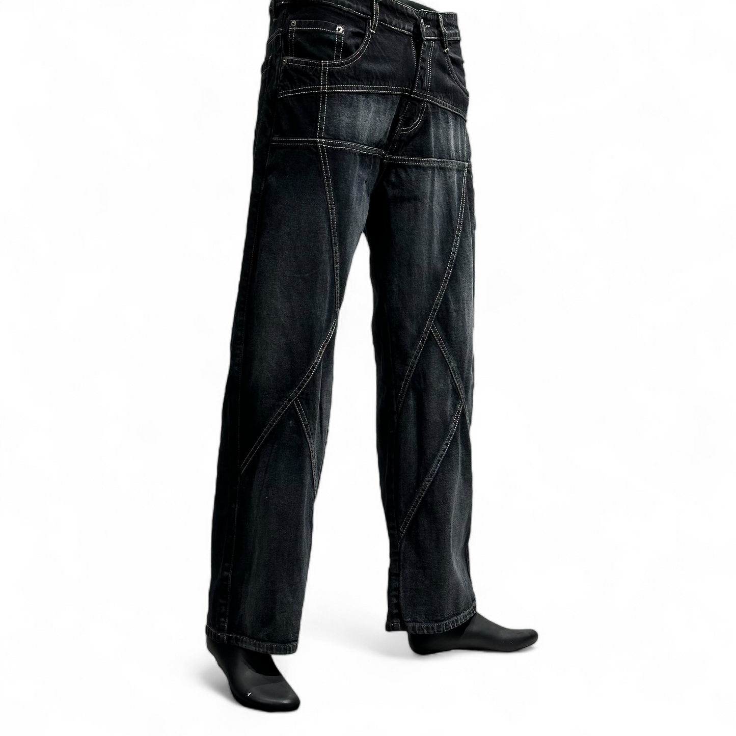 URBAN GRID DENIM (BLACK) DOPEXDRIP