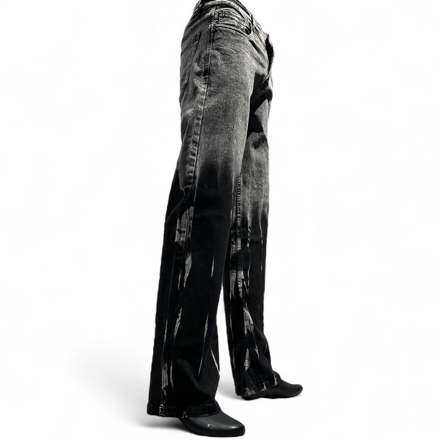 BLACK RUSH RAIN WASH STRAIGHT FIT JEANS DOPEXDRIP
