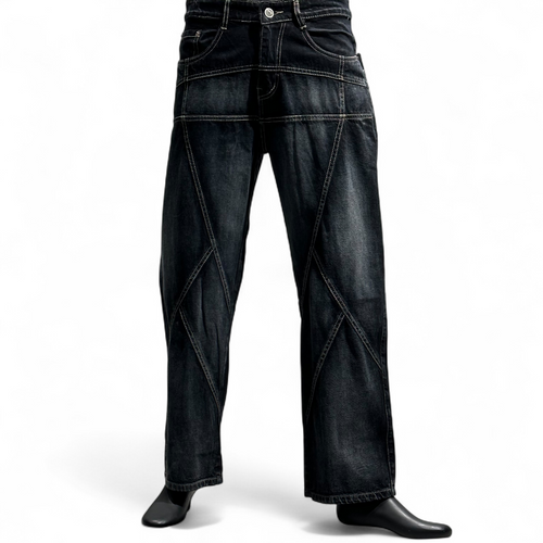 URBAN GRID DENIM (BLACK) DOPEXDRIP