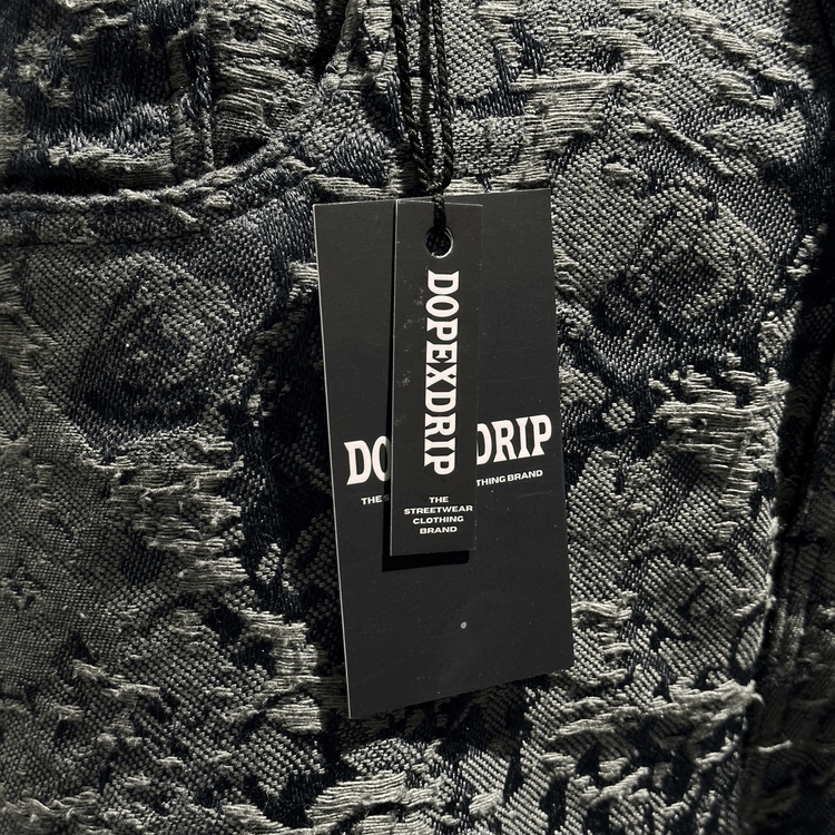 GRANITE BLOOM EMBROIDERED DENIM BLUE DOPEXDRIP