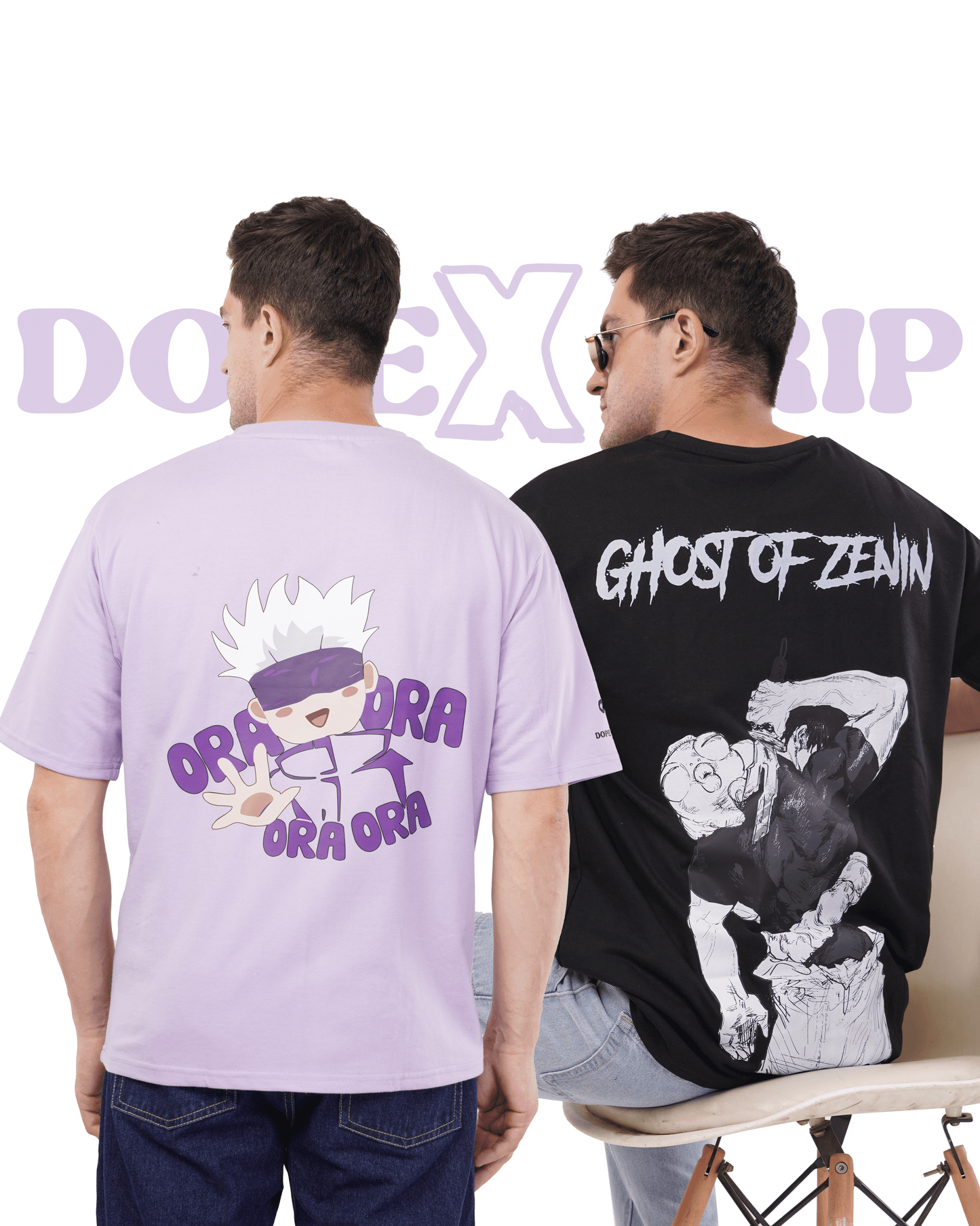 ANIME OVERSIZED T-SHIRT Combo ( CHIBI GOJO & GHOST OF ZENIN ) DOPEXDRIP