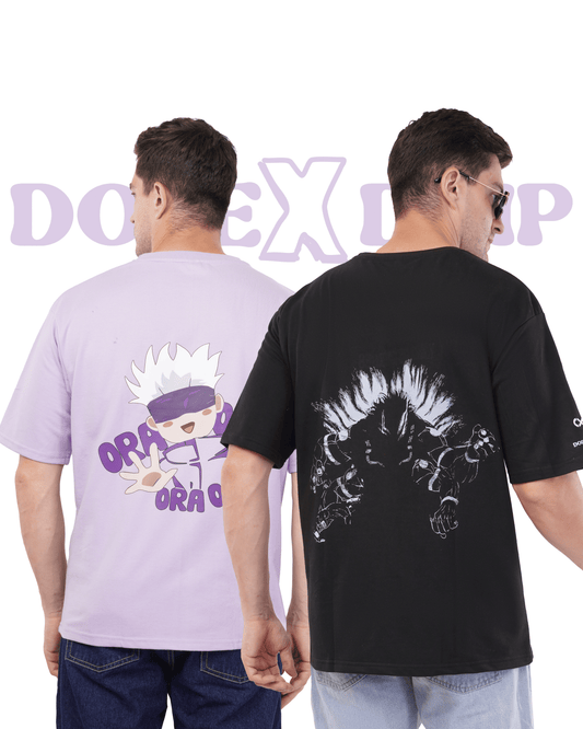 ANIME OVERSIZED TEE COMBO ( CHIBI GOJO & KING OF CURSES ) DOPEXDRIP