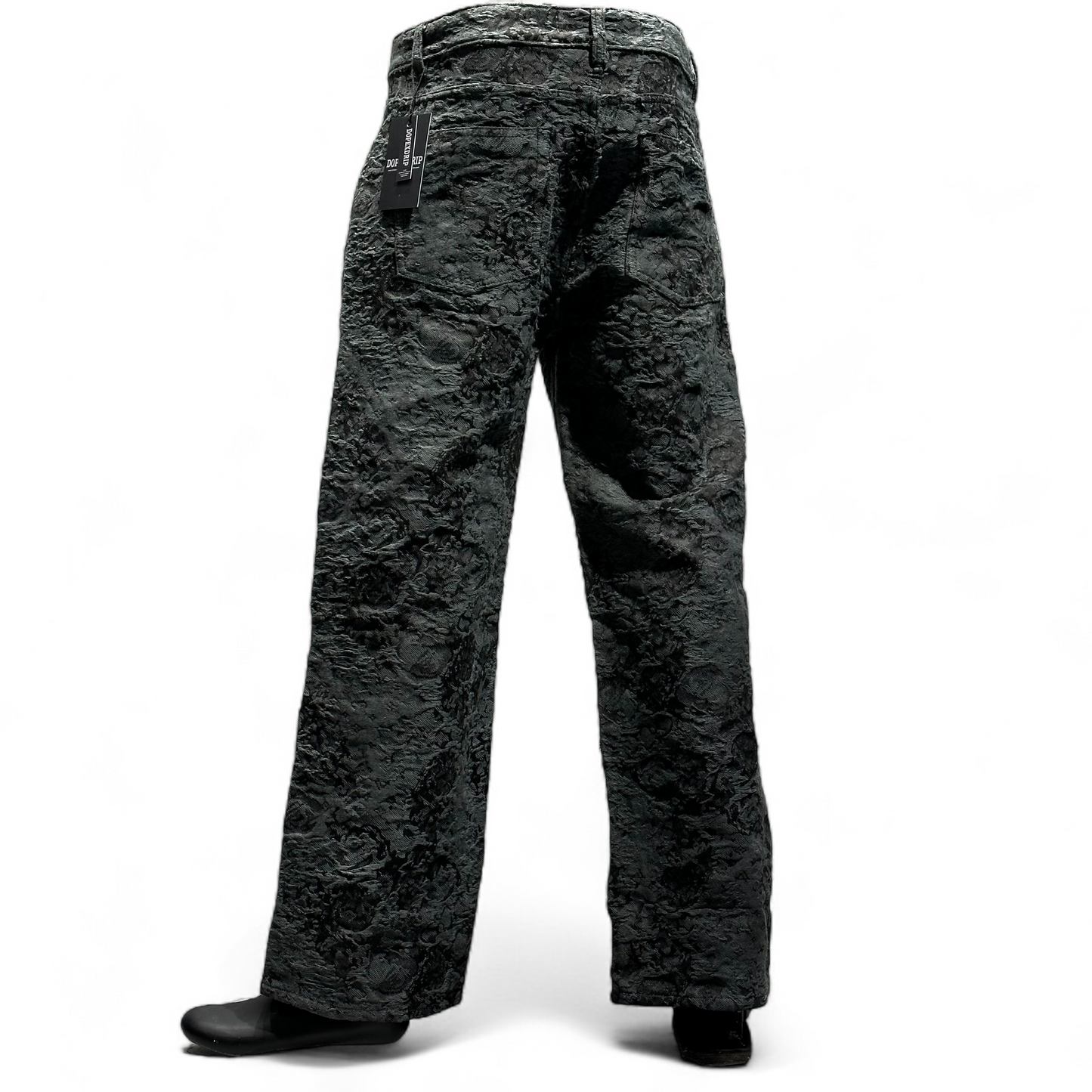 GRANITE BLOOM EMBROIDERED DENIM BLACK DOPEXDRIP