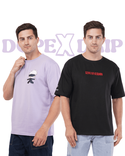 ANIME OVERSIZED TEE COMBO ( CHIBI GOJO & KING OF CURSES ) DOPEXDRIP