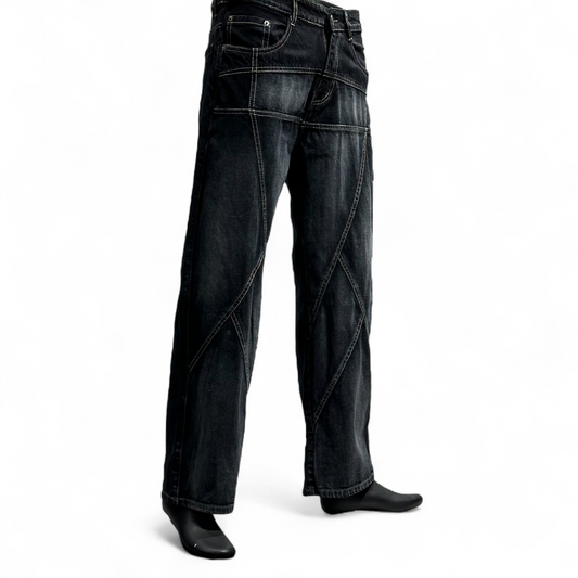 URBAN GRID DENIM (BLACK) DOPEXDRIP