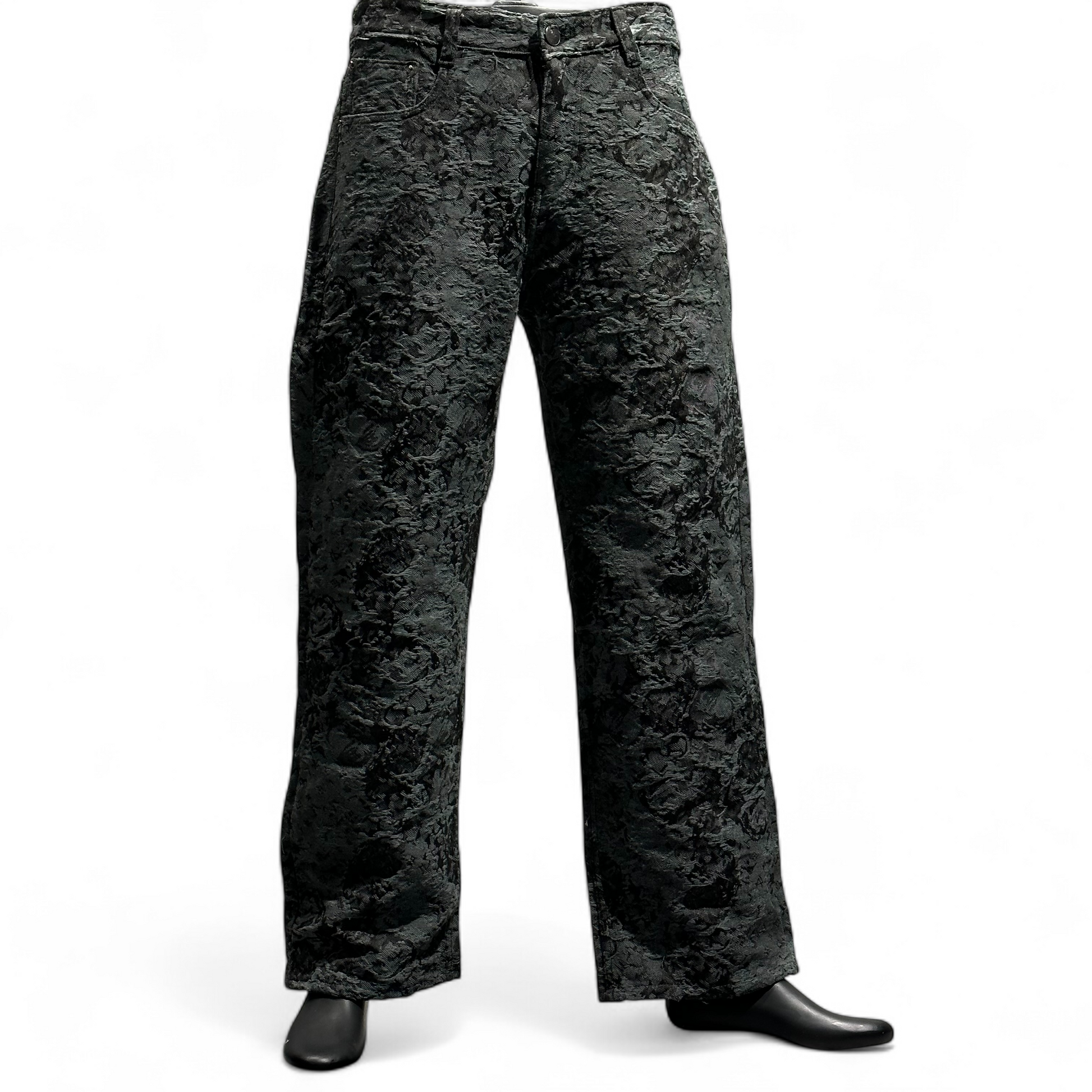 GRANITE BLOOM EMBROIDERED DENIM BLACK DOPEXDRIP