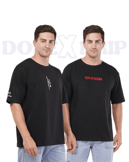 ANIME OVERSIZED T-SHIRT Combo ( CHIBI GOJO & THREAT LEVEL GOD ) DOPEXDRIP