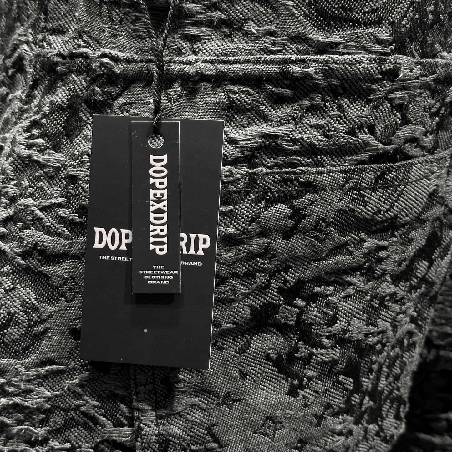 GRANITE BLOOM EMBROIDERED DENIM BLACK DOPEXDRIP