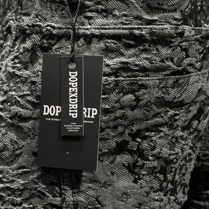 GRANITE BLOOM EMBROIDERED DENIM BLACK DOPEXDRIP