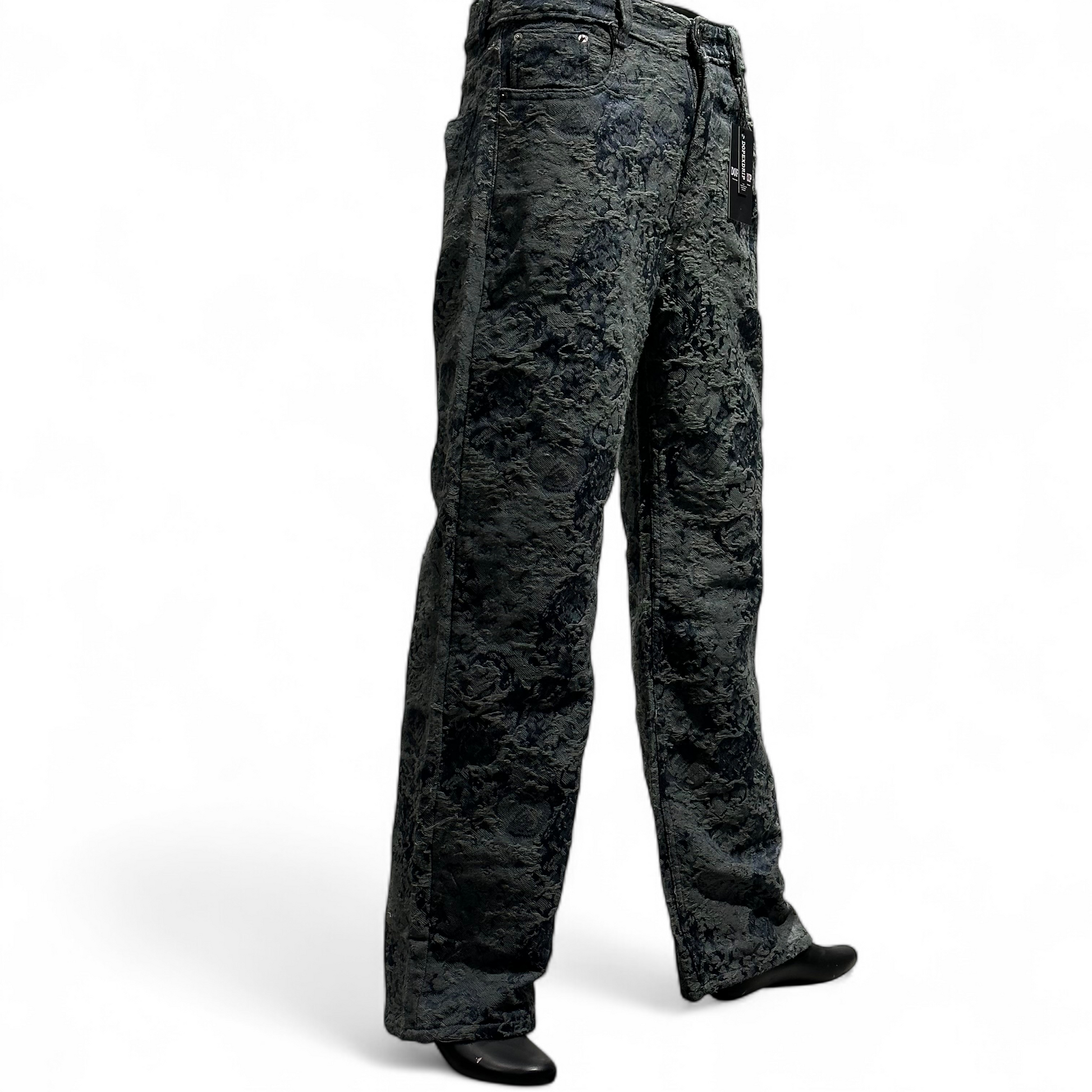 GRANITE BLOOM EMBROIDERED DENIM BLUE DOPEXDRIP
