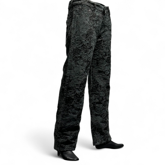 GRANITE BLOOM EMBROIDERED DENIM BLACK DOPEXDRIP