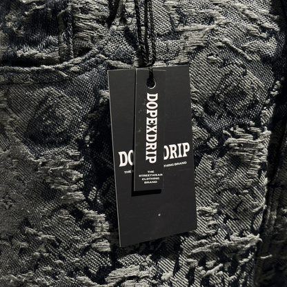 GRANITE BLOOM EMBROIDERED DENIM BLUE DOPEXDRIP