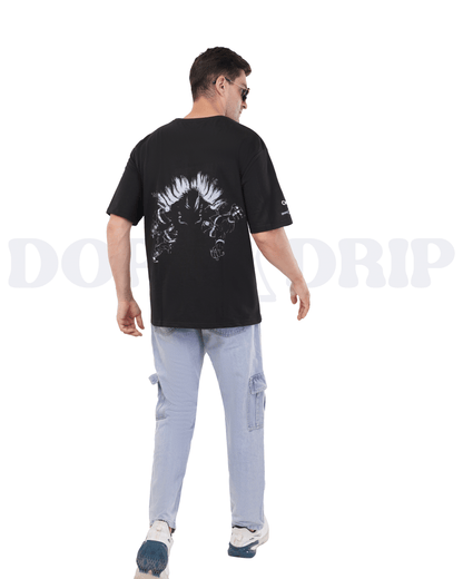 ANIME OVERSIZED T-SHIRT Combo ( CHIBI GOJO & THREAT LEVEL GOD ) DOPEXDRIP